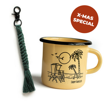 X-Mas Bundle | Emaille-Tasse Cali & Schlüsselanhänger Crown