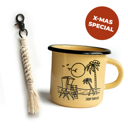 X-Mas Bundle | Emaille-Tasse Cali & Schlüsselanhänger Crown