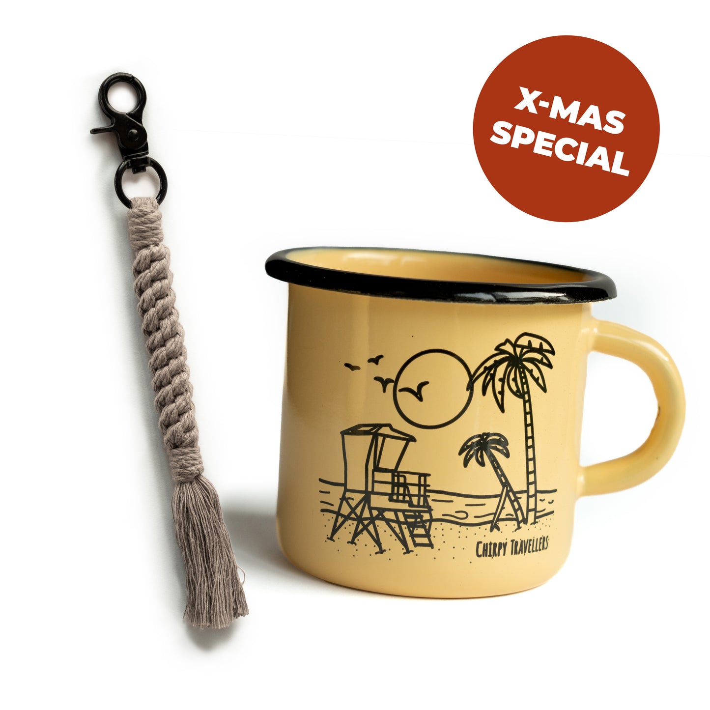 X-Mas Bundle | Emaille-Tasse Cali & Schlüsselanhänger Crown