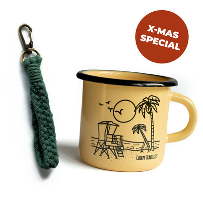 X-Mas Bundle | Emaille-Tasse Cali & Schlüsselanhänger Loop Braid