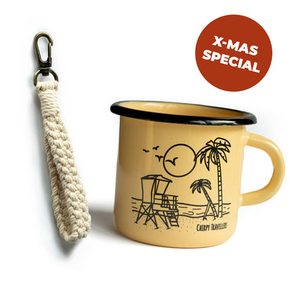 X-Mas Bundle | Emaille-Tasse Cali & Schlüsselanhänger Loop Braid