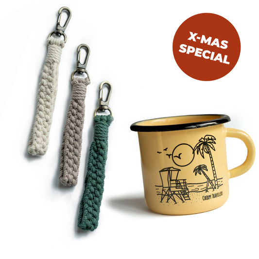 X-Mas Bundle | Emaille-Tasse Cali & Schlüsselanhänger Loop Braid