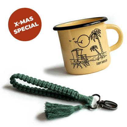 X-Mas Bundle | Emaille-Tasse Cali & Schlüsselanhänger Loop Cross