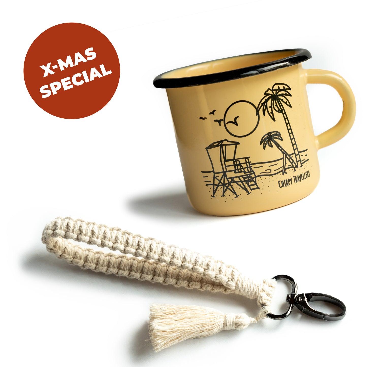 X-Mas Bundle | Emaille-Tasse Cali & Schlüsselanhänger Loop Cross